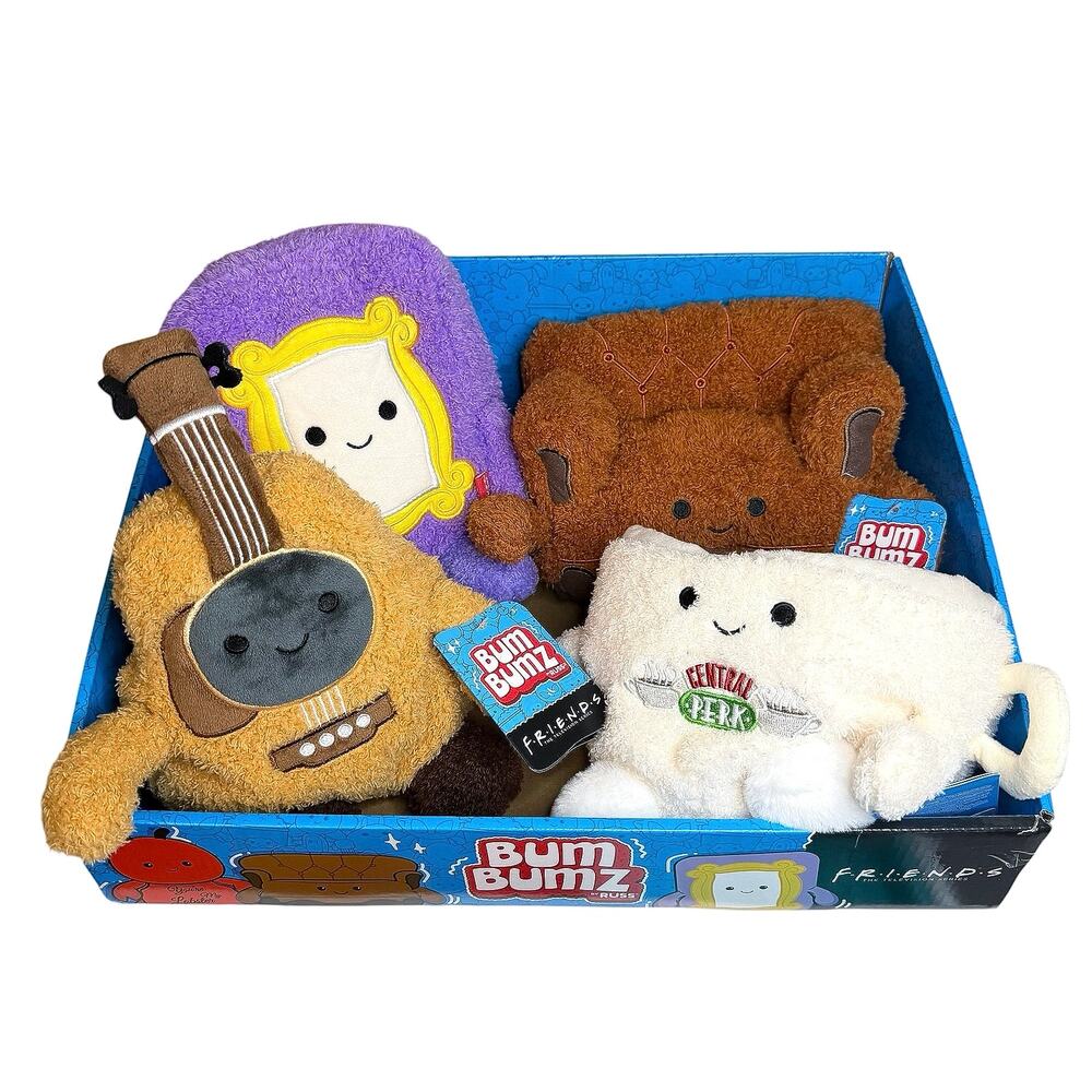 Bum Bumz 4 Friends Plush New With Tags Couch Coffee Cup PeepHole Phoebe’s Guitar